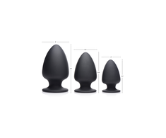 XR Brands Squeezable Intimate Plug Small Thermo-Reactive Juodas