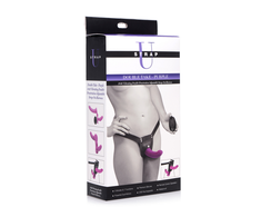 Xr Brands Sportsheets Double Take Vibrating Strap-On Harness Set Remote Juodas