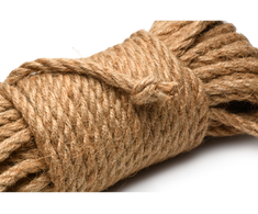 Xr Brands Tied Up Jute Bondage Rope 15.2m - Natural Fiber, Twisted, Coreless