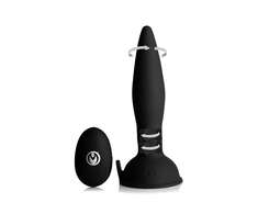 XR Brands Turbo Ass-Spinner Silicone Plug Remote Control Juodas