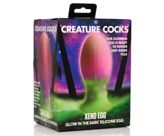 Xr Brands Creature Cocks Xeno Egg Silicone Glow-in-the-Dark Rožinė Medium