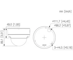 ANTIVANDALINĖ IP KAMERA IPC-HDBW3649E-AS-IL-0280B-Juodas WizSense Smart Dual Light - 6 Mpx 2.8 mm DAHUA