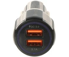 TST AUTOMOBILINIS ĮKROVIKLIS USB 5V/3.1A/2XUSB-QUICK3.0/CAR