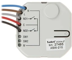 BELAIDIS DVIEJŲ KANALŲ VALDIKLIS 230V AC ASW-210 ABAX/ABAX2 SATEL