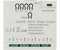IŠMANUS ATLO-SW4C-TUYA Wi-Fi jungiklis, Tuya Smart