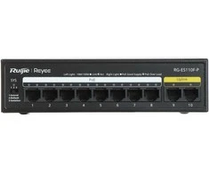 Šakotuvas Ruijie RG-ES110D-P 8-port 10/100Mbps 6kV 5.6Gbps 8 PoE+ Slēdzis Melns