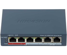 Šakotuvas SWITCH POE DS-3E1106P-EI/M 4 PRIEVADŲ Hikvision