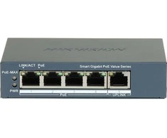 Šakotuvas Hikvision 5 prievadų komutatorius DS-3E1505P-EI/M