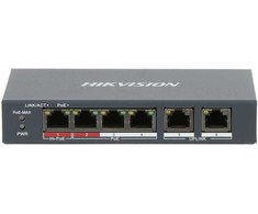 Šakotuvas SWITCH POE DS-3E1106HP-EI 4 PRIEVADŲ Hikvision