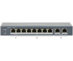 Šakotuvas SWITCH POE DS-3E1310HP-EI 8 PRIEVADŲ Hikvision