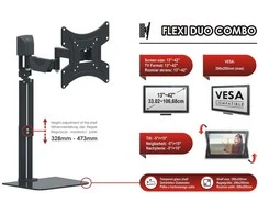 Red Eagle TELEVIZORIAUS ARBA MONITORIAUS LAIKIKLIS AX-FLEXI-DUO-COMBO WITH SHELF OPTICUM