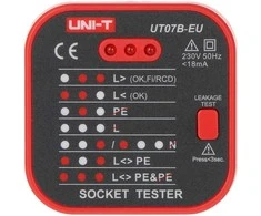 TINKLINIŲ LIZDŲ SU PATIKRINIMO FUNKCIJA TESTERIS RCD UT-07B-EU UNI-T