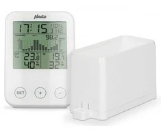 Alecto WS-1200 meteorologinė stotis su belaidžiu lietaus matuokliu, balta