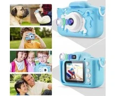 Vaikiškas fotoaparatas mėlynas x5 vienaragis