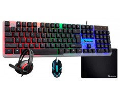 DENVER GCO-610 4 in 1 GAMING SET klaviatūra, pelė, ausinės, kilimėlis