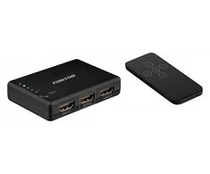 Fonestar FO-22SW51 HDMI jungiklis 5 x 1 (5 įėjimai x 1 išėjimas) su nuotolinio valdymo pulteliu. Automatinis perjungimas po signalo aptikimo.
