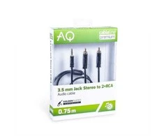 Jack kabelis 3,5 mm - 2xRCA (M) stereo, ilgis: 1,5 m AQ Premium