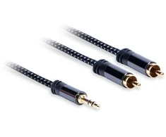 Jack kabelis 3,5 mm - 2xRCA (M) stereo Ilgis: 0,75 m AQ Premium