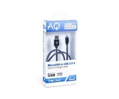 USB 2.0 A - Micro-B laidas, ilgis: 1,8 m AQ Premium