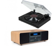 Stereo grotuvas / skaitmeninė mini sistema su patefonu THOMSON TT350 ir MIC202