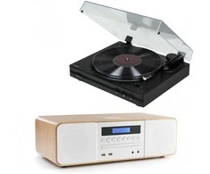 Stereo grotuvas / skaitmeninė mini HiFi sistema su patefonu THOMSON TT350 ir MIC201