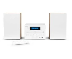 Muzikinis centras Thomson Micro garso sistema BT, radijas FM/CD/MP3/USB, medžio apdaila, balta.