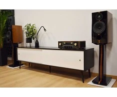 Medinė TV spintelė RETRO stiliaus SONOROUS RTRA-180-BLK-WHT plotis 180cm