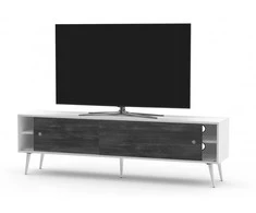 Medinė TV spintelė RETRO stiliaus SONOROUS RTRA-180-WHT-BNW plotis 180cm
