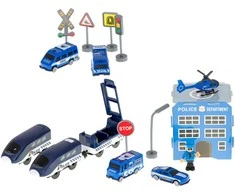 Elektrinio traukinio policijos automobiliai 92 elementai ~300cm
