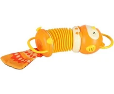 Vaikiškas muzikinis akordeonas Oranžinė pelėda, 33 cm