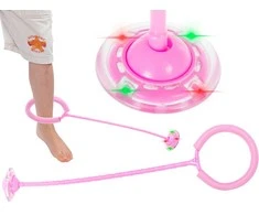 Hula hop kojų šokinėjimo kamuolys šviečiantis LED rožinės spalvos