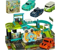 Automobilių trasa su dinozaurais vaikams