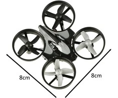 Ikonka JJRC H36 mini 2.4GHz 4CH 6 ašių RC dronas juodas