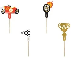 PartyDeco Keksiukų dekoracijos Automobiliai 12 cm