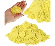 Kinetinis smėlis maišelyje 1kg, Geltonos spalvos