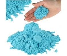 Kinetinis smėlis 1kg maišelyje, mėlynos spalvos