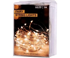 LED dekoratyvinis apšvietimas 5m 50LED šaltai balta