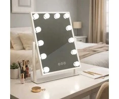 Kosmetinis veidrodėlis su LED lempomis ir USB jungtimi, 30x40cm