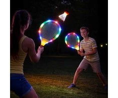 KIK LED šviečiančios teniso raketės + smiginis