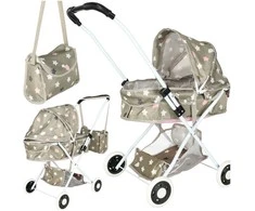 Lėlių vežimėlis su krepšeliu