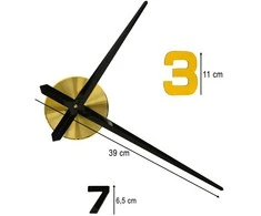 Lipdukas sieninis laikrodis 100-120 cm juodas auksinis