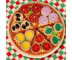 Medinis žaidimų rinkinys Pizza su priedais