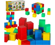 Mokomosios magnetinės kubinės konstrukcinės kaladėlės 64 el.