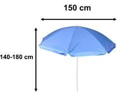 Parasol sodo plażowy regulowany łamany składany UV 150cm mėlyna