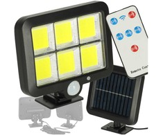 Saulės šviestuvas su judesio jutikliu 120 LED