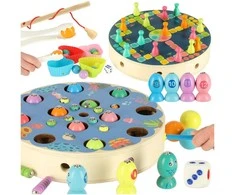 Šeimos žaidimas žuvis vikšras žvejyba montessori