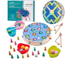 Šeimos žaidimas žuvis vikšras žvejyba montessori