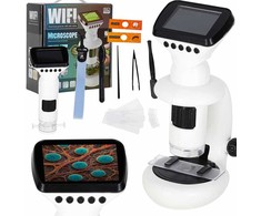 Ikonka Skaitmeninis elektroninis mikroskopas wifi USB ekranas LCD 200x 1000x priedai
