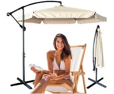 Parasol sodo duży składany su wysięgnikiem 290cm smėlio spalva