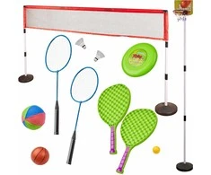 Sporto rinkinys 5in1 badmintonas krepšinis tinklinis tenisas frisbis